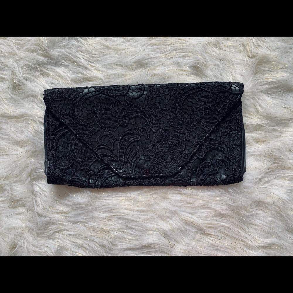 jessica simpson large lace clutch